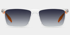 Active Rectangle Clear Orange Glasses