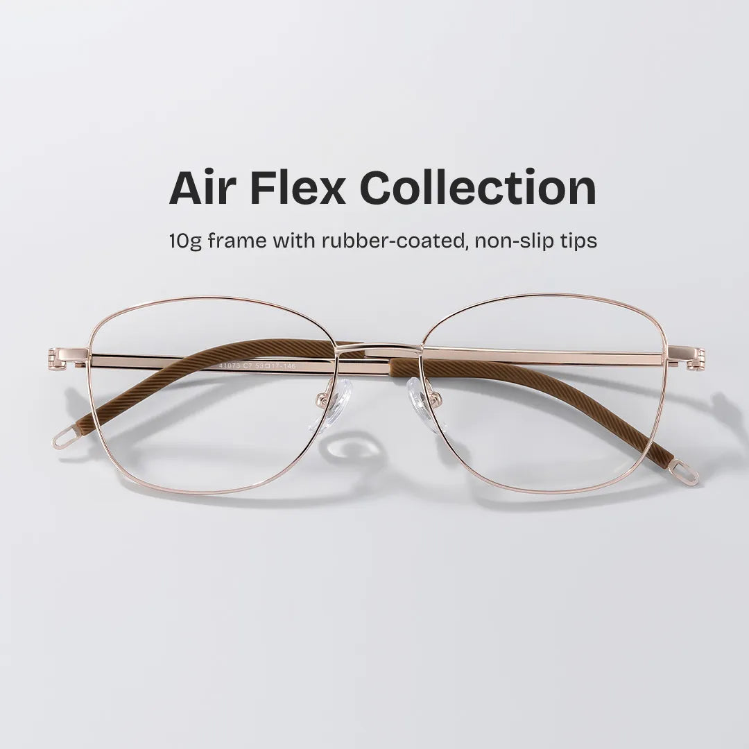 Nicole Rectangle Gold Glasses