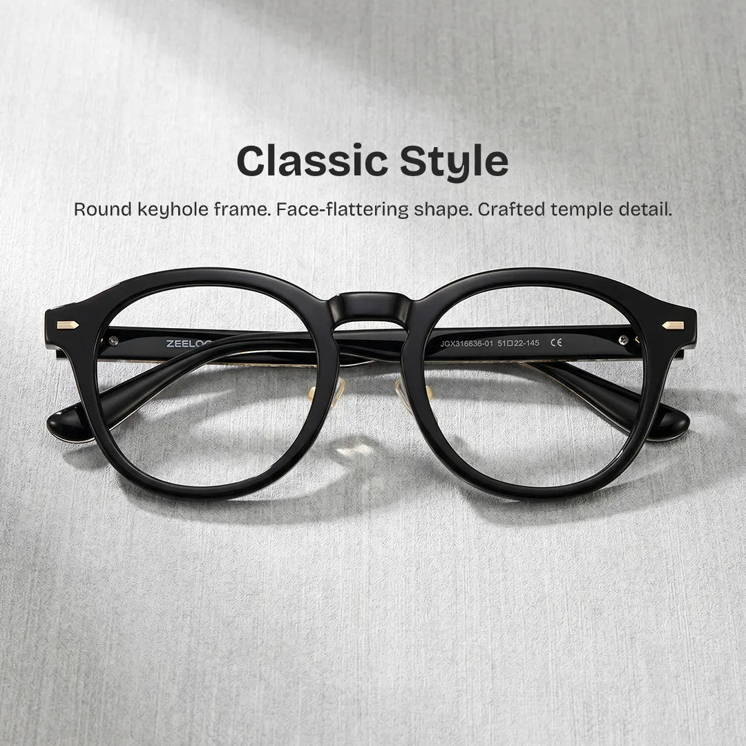 Frances Round Black Glasses