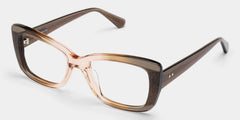 Leona Rectangle Brown Glasses