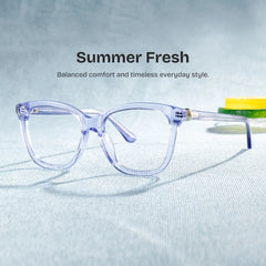 Isabella Clear Blue Square Glasses