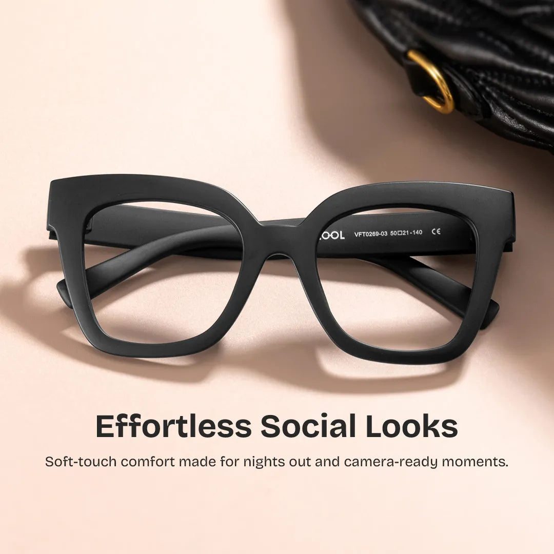 Malcolm Square Black Glasses
