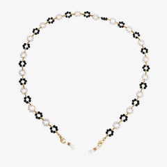 Simple Stylish Black White Flower Eyewear Chains