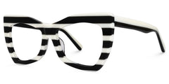 Bernita Geometric Black-White Glasses