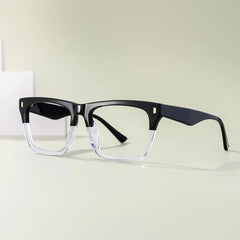 Brookins Rectangle Black Clear Glasses