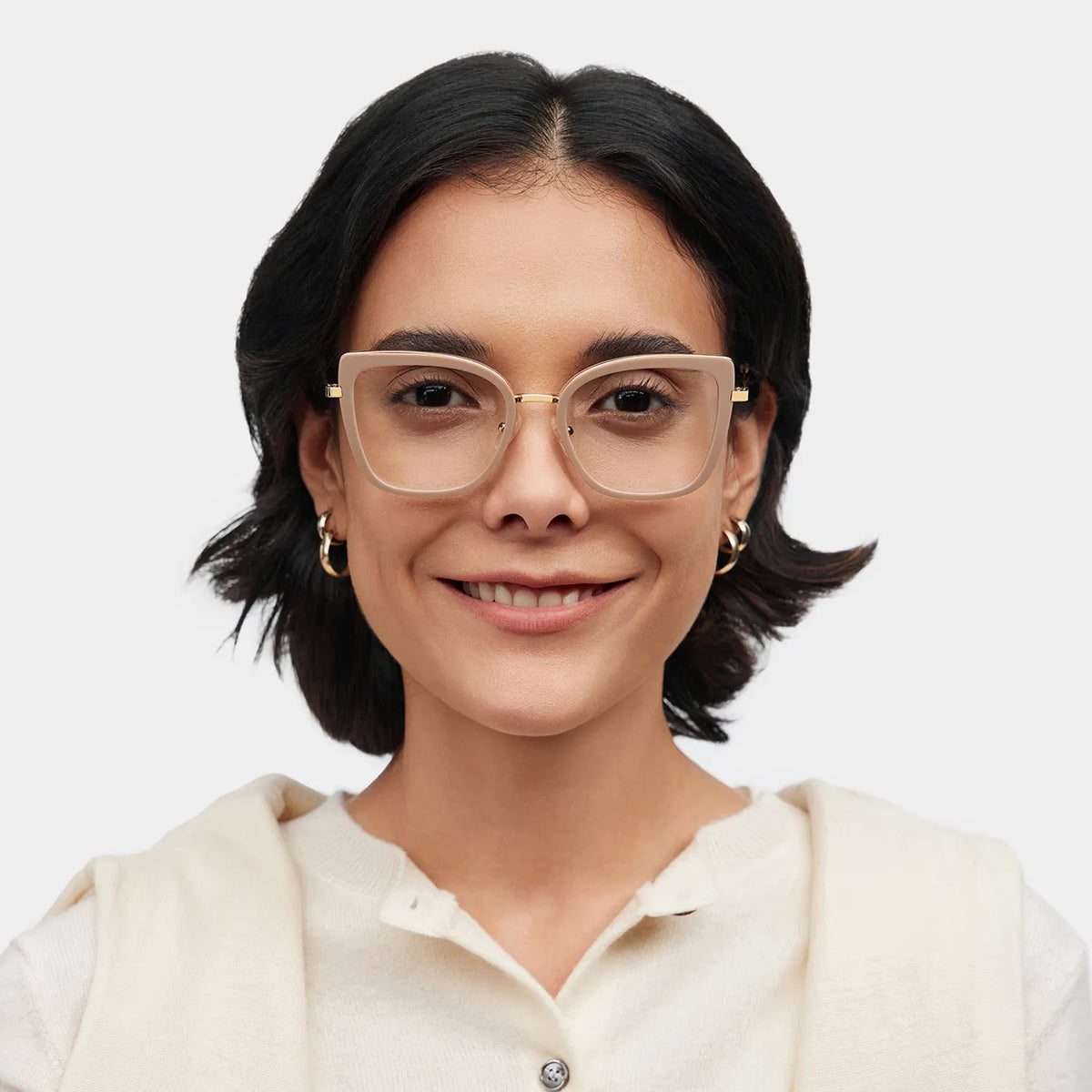 Leila Butterfly Beige Glasses