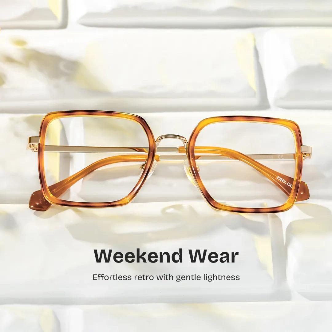 Shane Square Amber Glasses