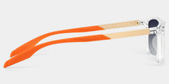 Active Rectangle Clear Orange Glasses