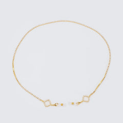Stylish Clear Pearl Gold Eyeglasses Chains