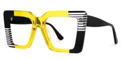 Shamika Rectangle Yellow Glasses