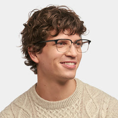 Booker Square Black-Gold Glasses