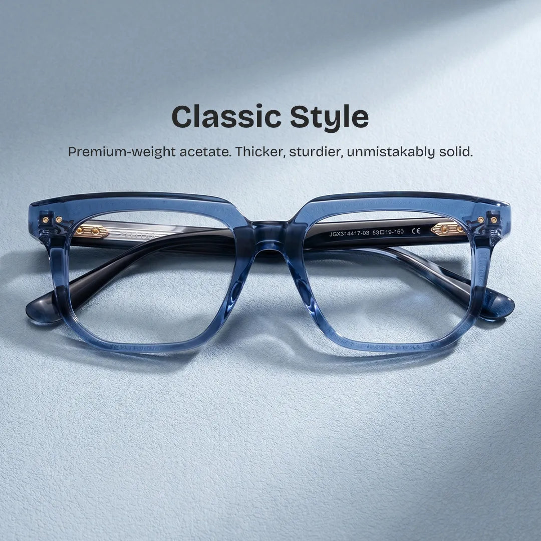 Michael Square Blue Glasses