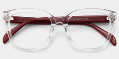 Scarlett Square Clear Red Glasses