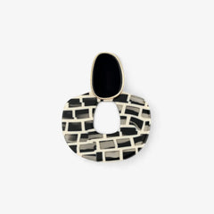 Stylish Black Silver Needle Earrings