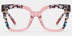 Malcolm Square Pink Leopard Glasses