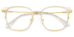 Cameron Square Clear Gold Glasses