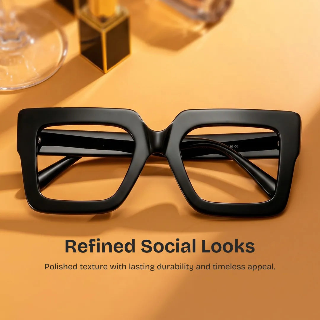Brandon Square Black Glasses