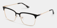 Cleo Browline Black Gold Glasses