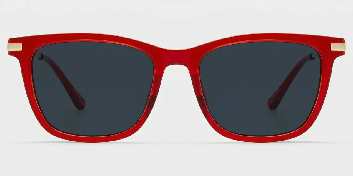 Selena Rectangle Red Glasses