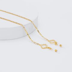 Stylish Clear Pearl Gold Eyeglasses Chains