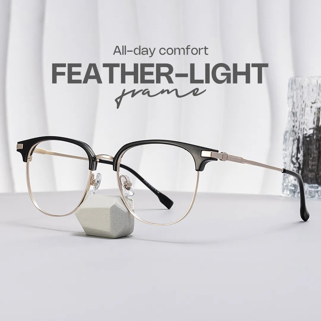 Naranjo Browline Black Glasses