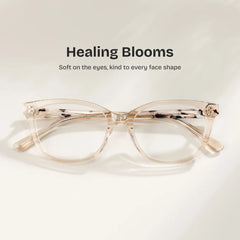 Cassia Beige Rectangle Glasses