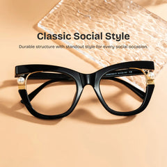 Pearl Cateye Black Glasses