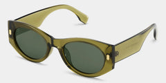 Reina Geometric Green Polarized Sunglasses
