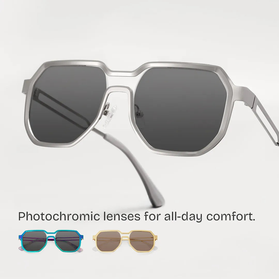 Hype Geometric Silver Glasses