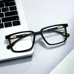 Cyrus Rectangle Black Glasses