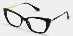 Harlow Rectangle Black Glasses