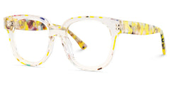 Jett Square Yellow Clear Glasses