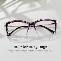 Krystle Square Purple-Blue Glasses