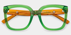 Ebony Square Green Glasses
