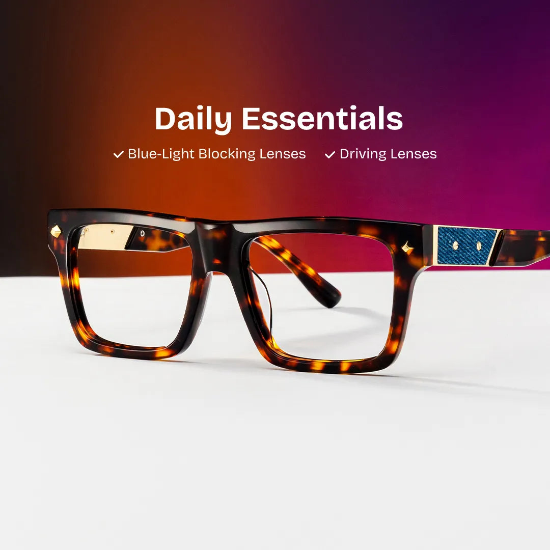 Trent Rectangle Tortoise Glasses