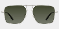 Angular rectangular aviators with a graphic edge.