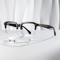Vickerie Rectangle Black Clear Glasses