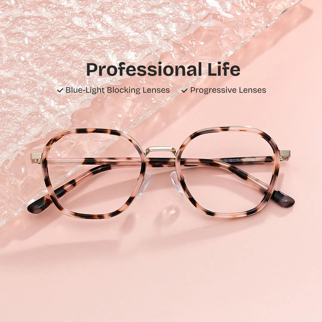 Mitchell Geometric Pink Tortoise Glasses