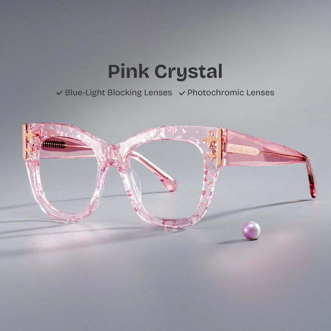 Minfia Square Pink Glasses