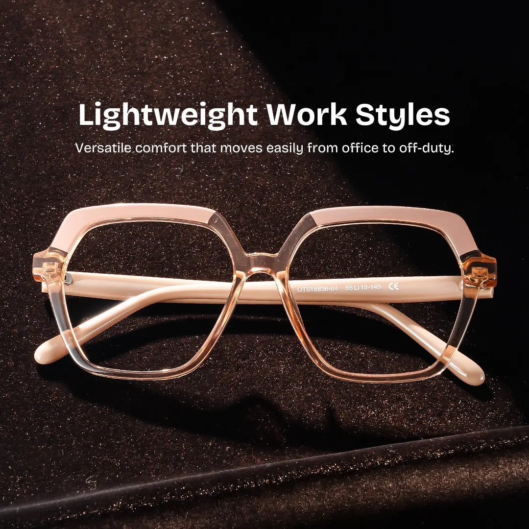 Norah Geometric Beige Glasses