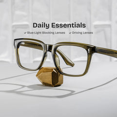 Fletcher Rectangle Brown Glasses
