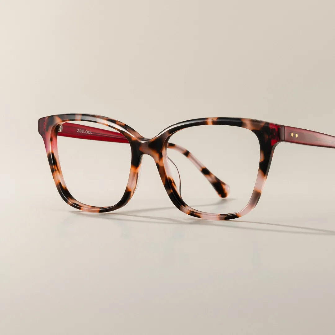 Lena Square Pink Tortoise Glasses