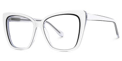 Shanell Butterfly White-Black Glasses