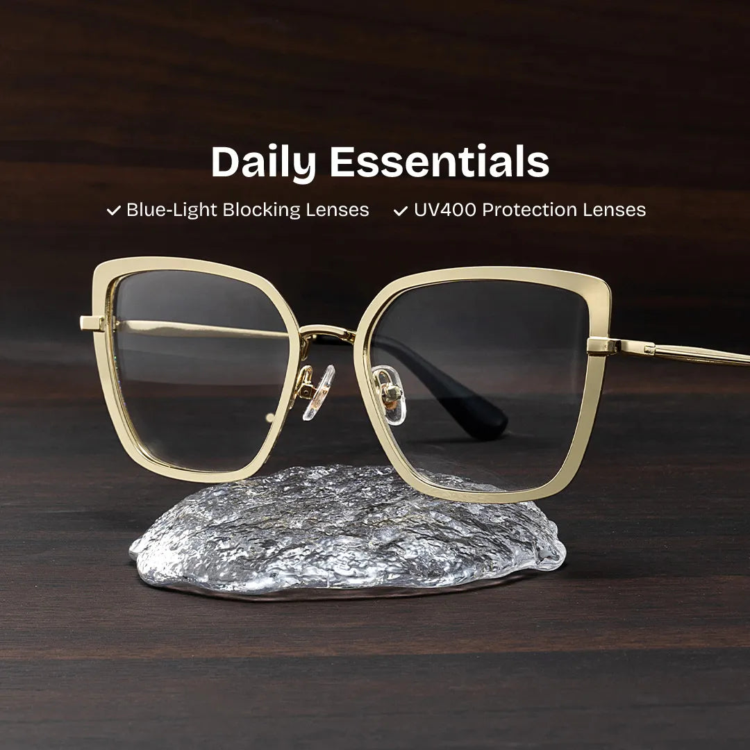 Max Square Gold Glasses