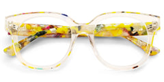 Jett Square Yellow Clear Glasses