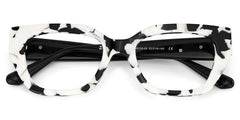 Flare Rectangle Cow Print Glasses