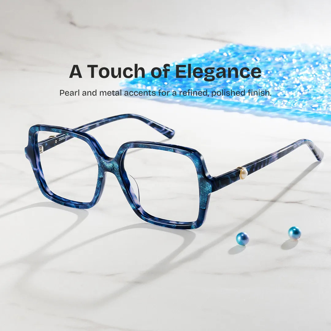 Elena Blue Tortoise Square Glasses