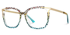 Sidibe Square Blue Leopard Glasses