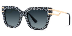 Lidia Square Gray Leopard Sunglasses