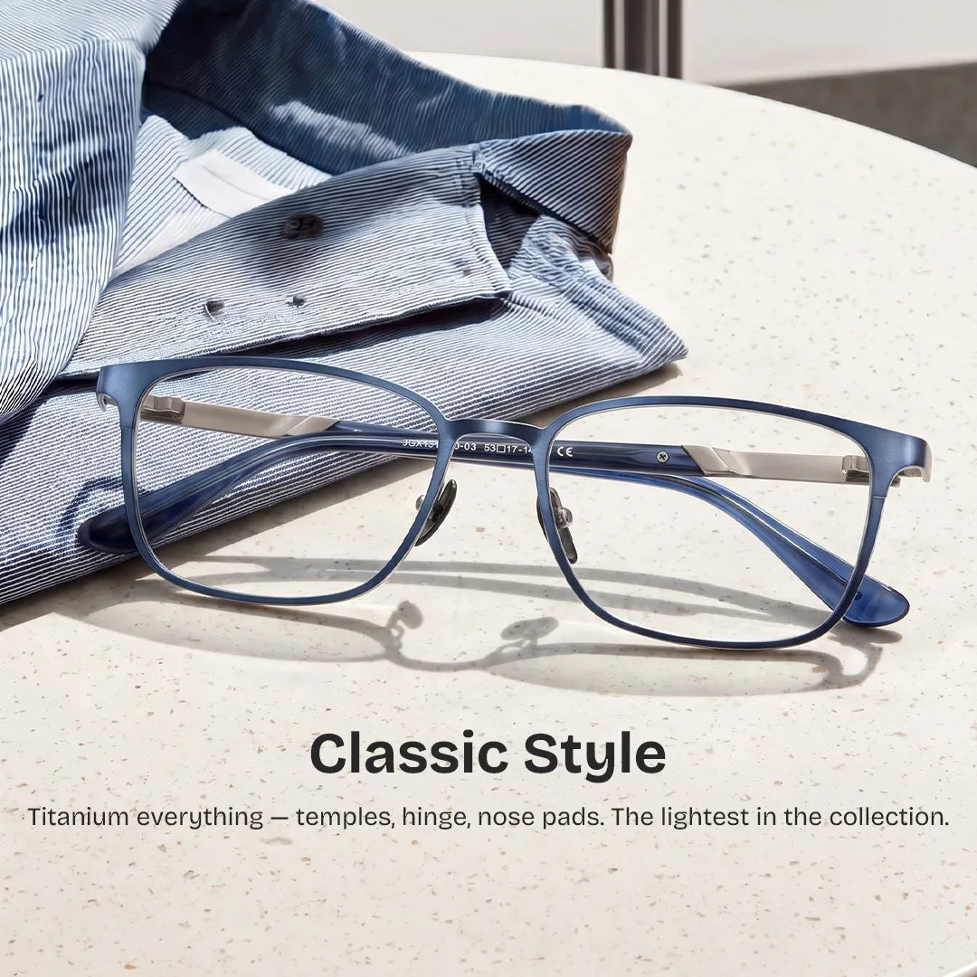 Aubrey Rectangle Blue Glasses